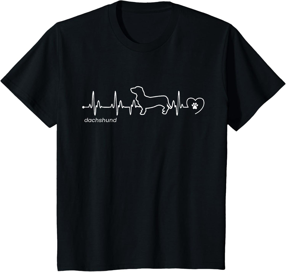 Dachshund Heartbeat - Dachshund T-Shirt - Black
