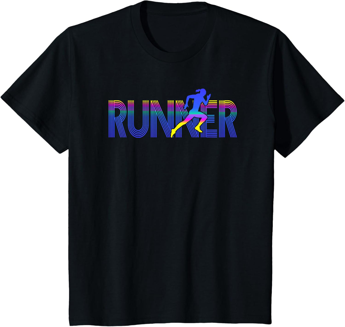 RUNNER Track & Field Cross Country Running Athlete Vintage T-Shirt - Black
