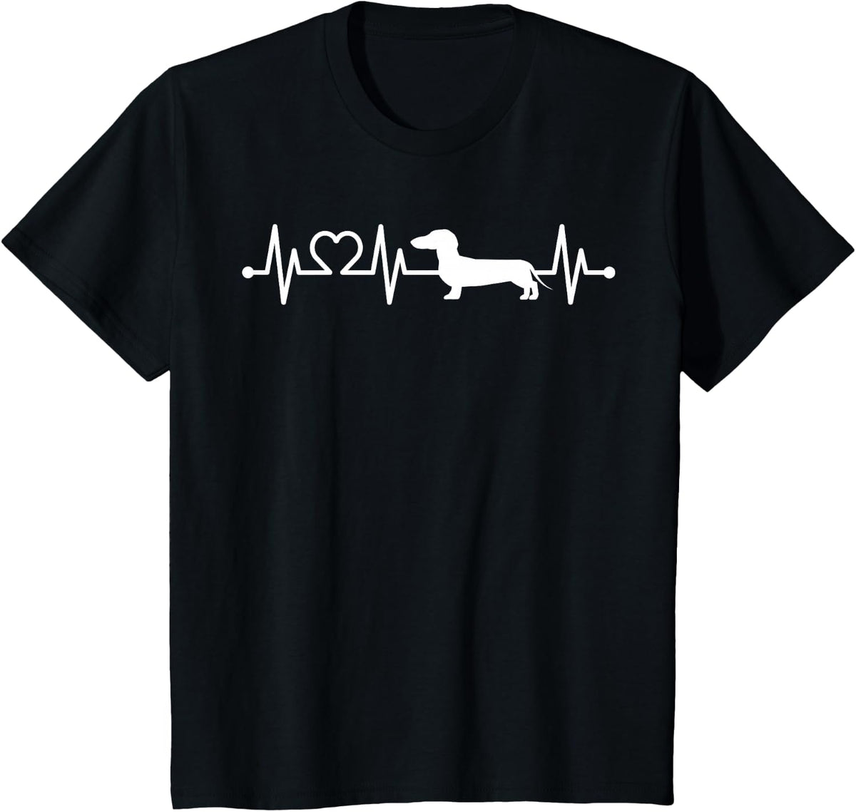 ECG Heartbeat Dachshund Dackel Teckel for dog owners T-Shirt - Black
