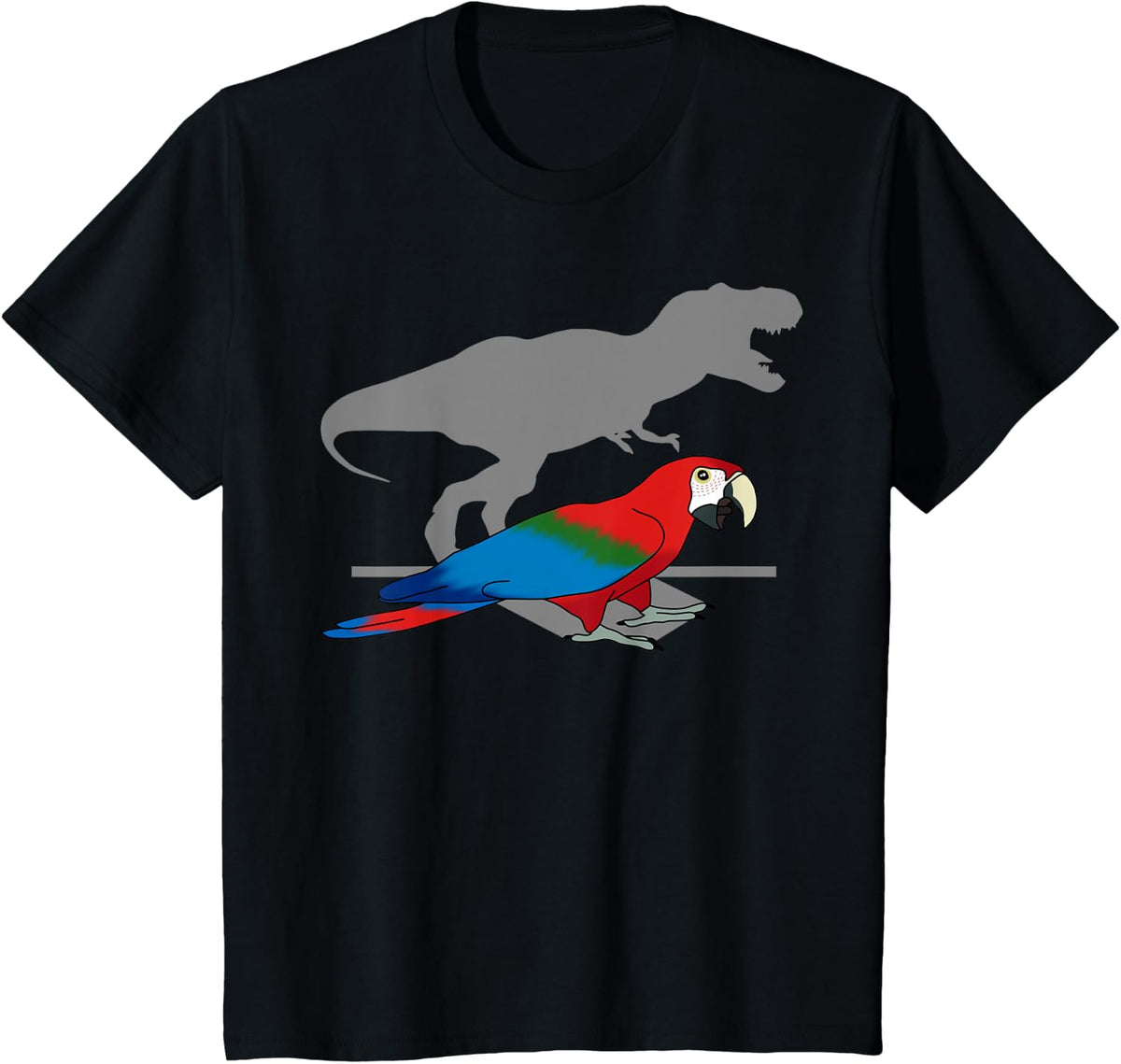 T-rex Green Winged Macaw Birb memes Funny Parrot owner T-Shirt - Black