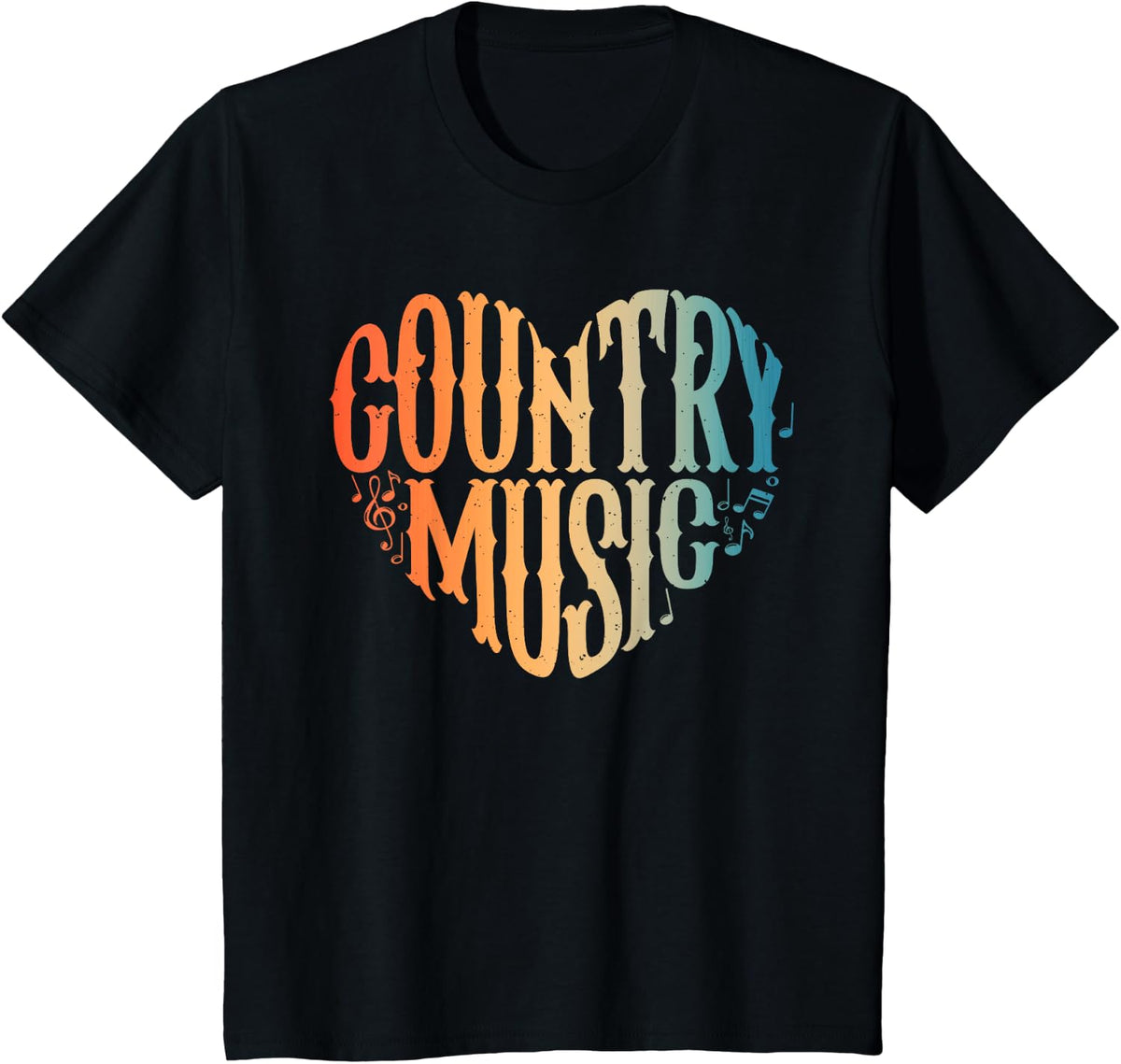 Cute Country Music Art For Men Women Concert Country Music T-Shirt - Black