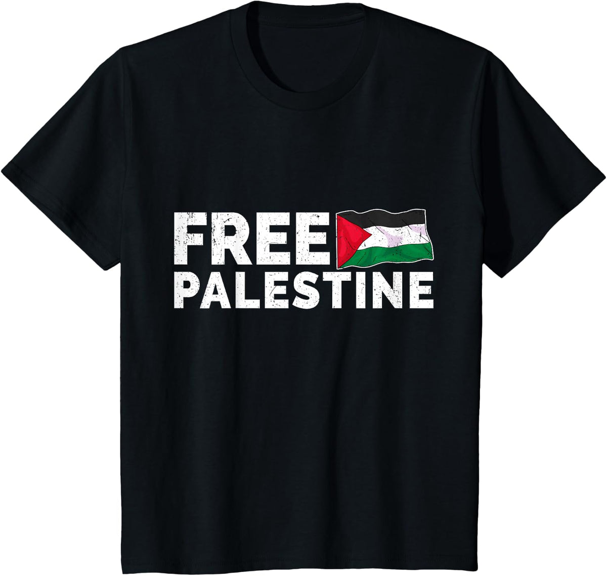 Free Palestine Gaza Flag Arabic - Freedom for Palestinians T-Shirt - Black