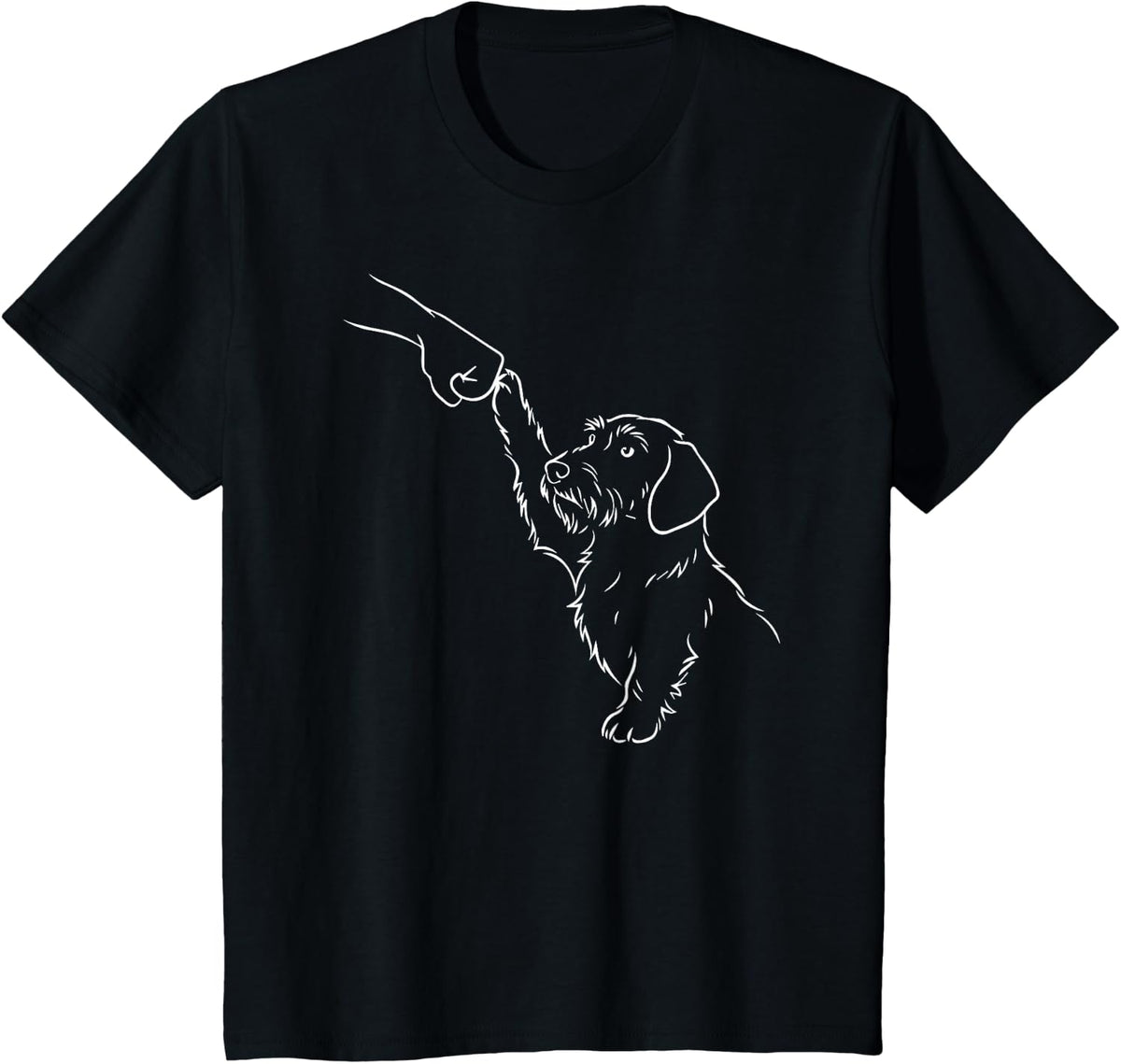 Cute Wirehaired Dachshund Fist Bump T-Shirt - Black