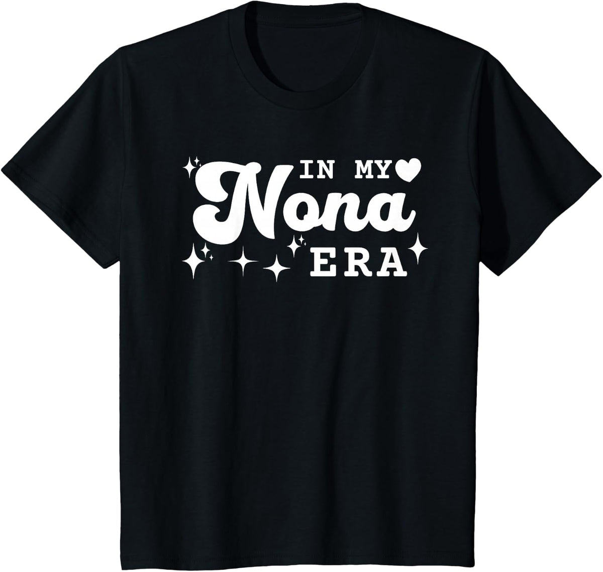 Funny In My Nona Era Lover Groovy Retro Mother's Day T-Shirt - Black