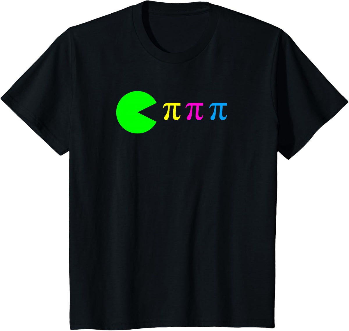 Funny Pi Day Math Science Ate Pi Symbol Color T-Shirt - Black