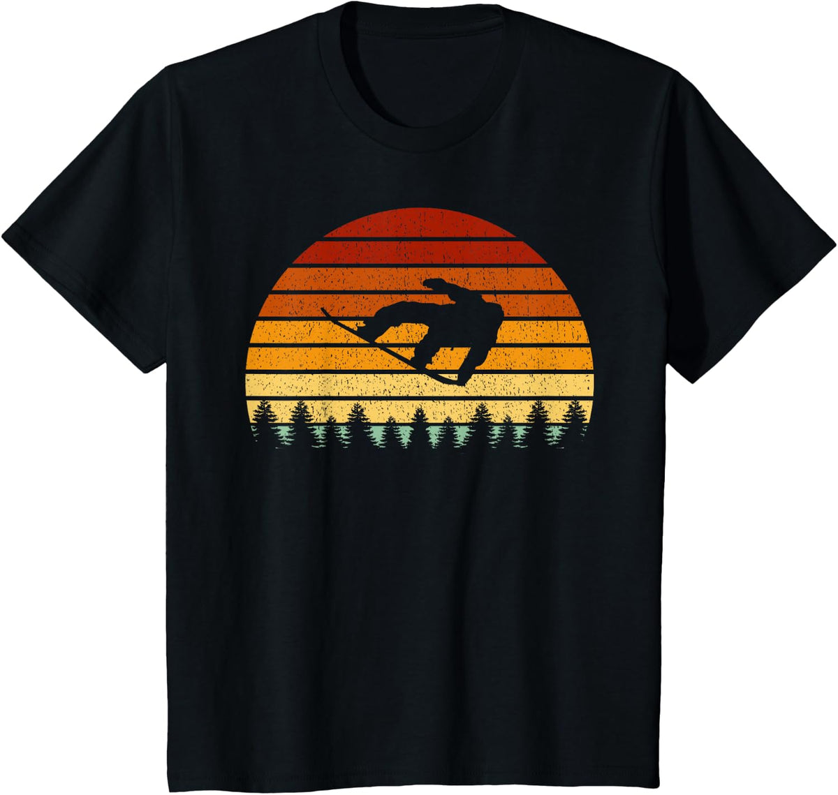 Vintage Sun Snowboard Gift for Snowboarders T-Shirt - Black