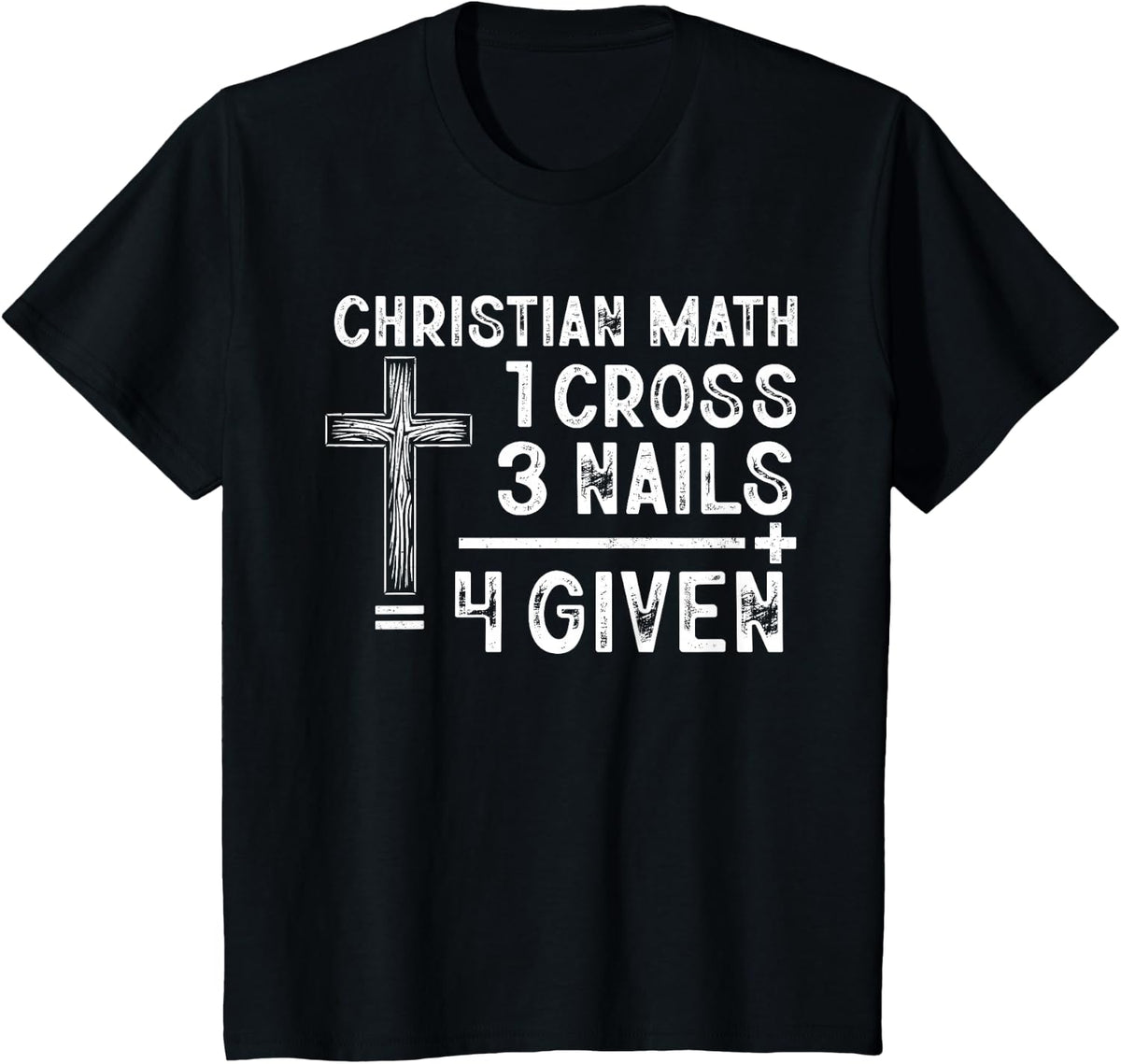 Christian Math Funny Christ Follower Religion Math Lover T-Shirt - Black