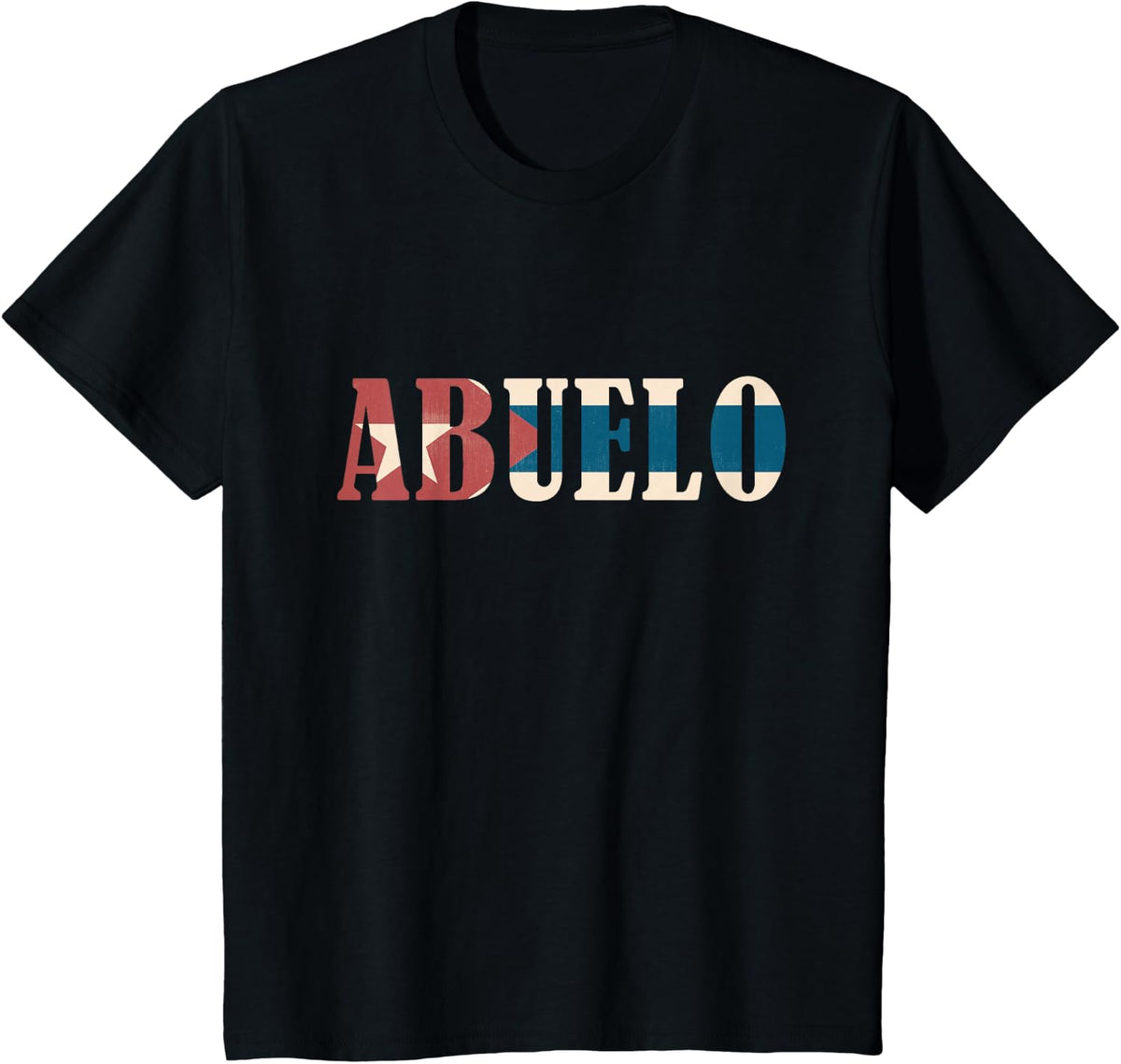 Grandfather Tees Men's Vintage Cuban Flag T-Shirt - Black, Small - Black
