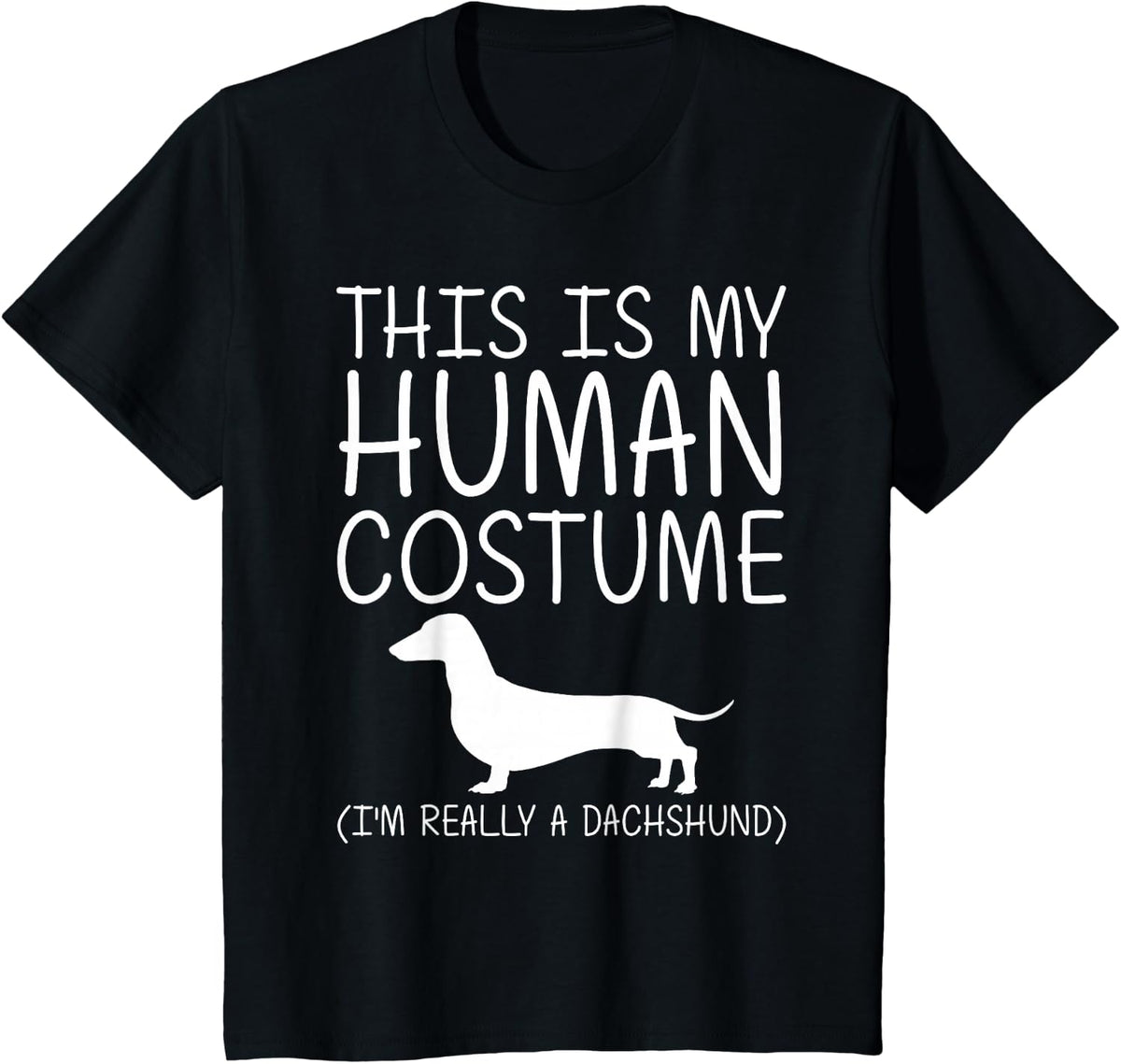 Dachshund Easy Halloween Human Costume Sausage Dog DIY Gift T-Shirt - Black