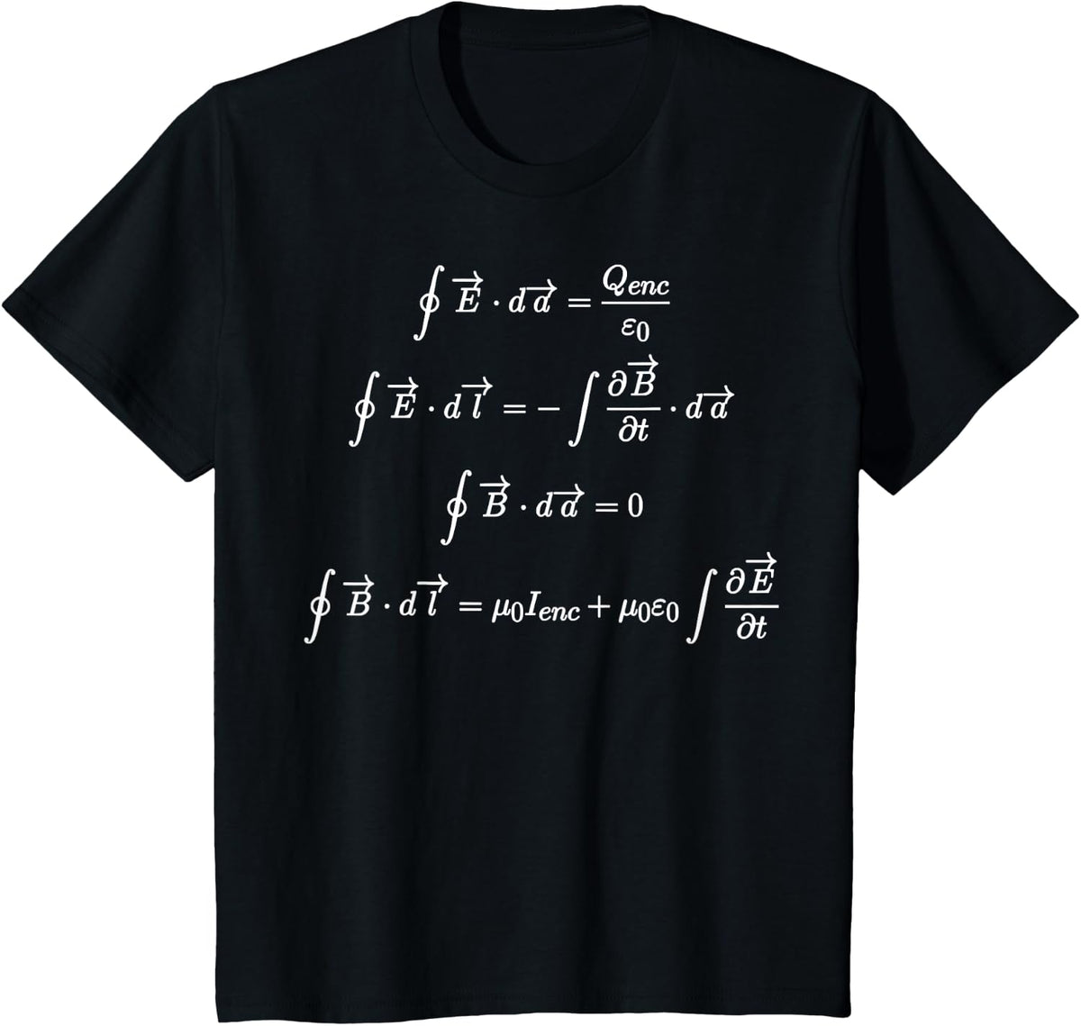 Maxwell Equations Math Lover Nerd Science T-Shirt - Black