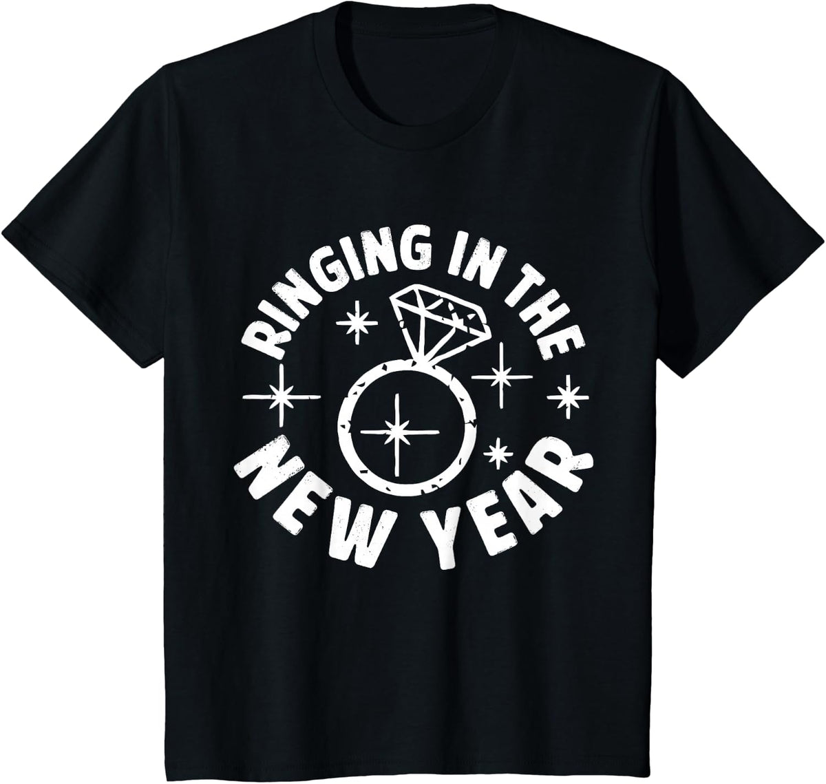 Ringing In The New Year Newlywed, Party New Years Eve T-Shirt - Black