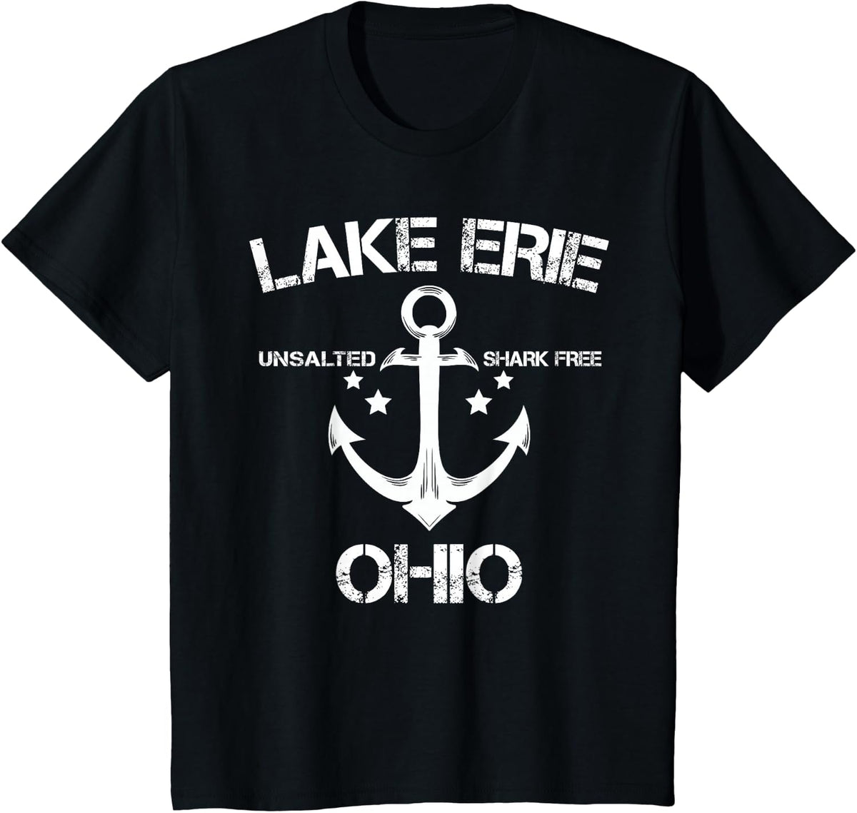 LAKE ERIE OHIO Funny Fishing Camping Summer Gift T-Shirt - Black