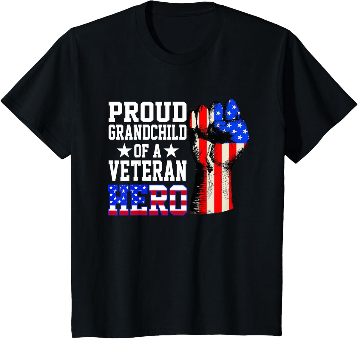 American Hero Patriotic Day Veterans Day for Kids T-Shirt - Black