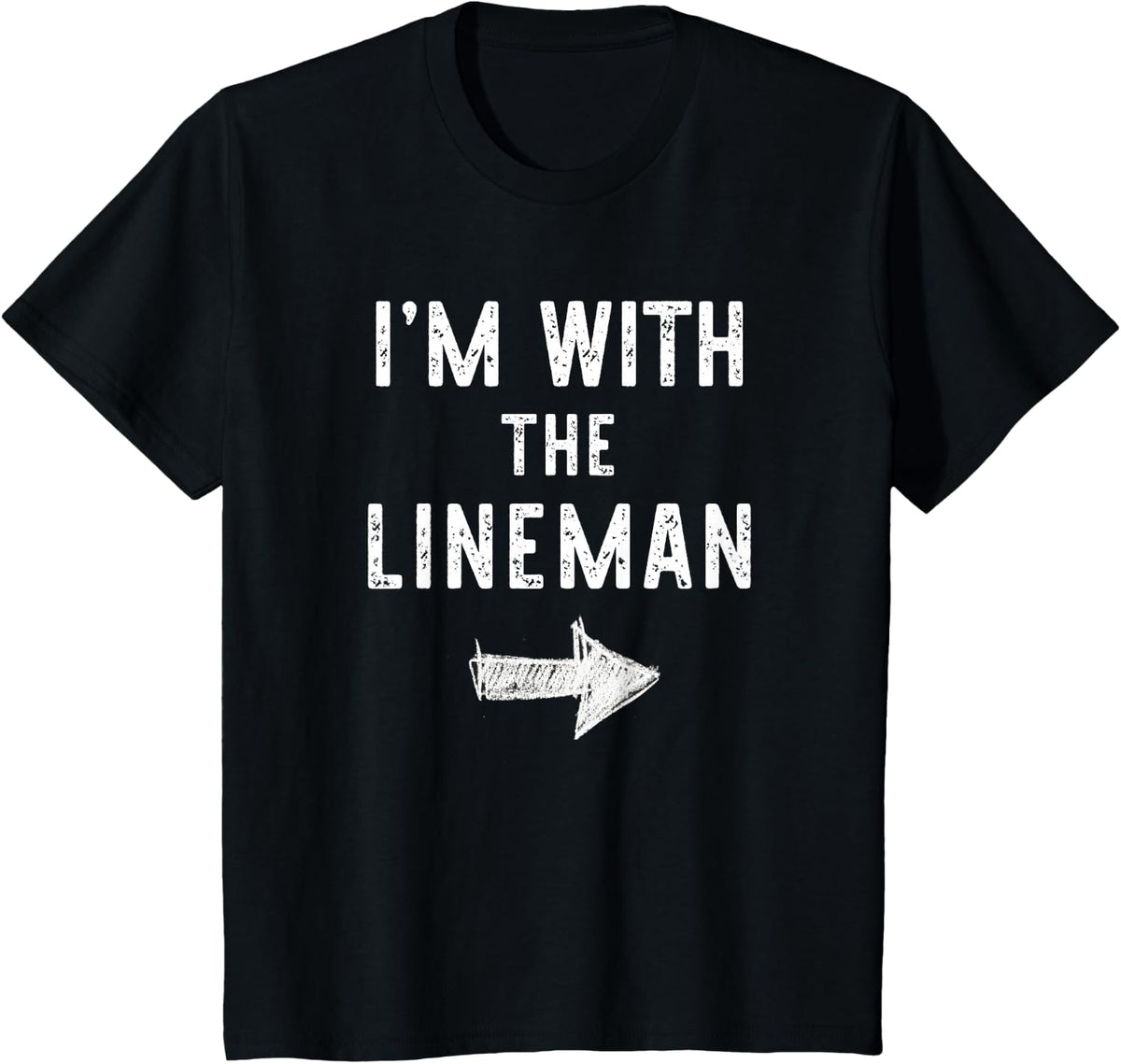 I’m with The Lineman Funny Halloween Couple Costume T-Shirt - Black