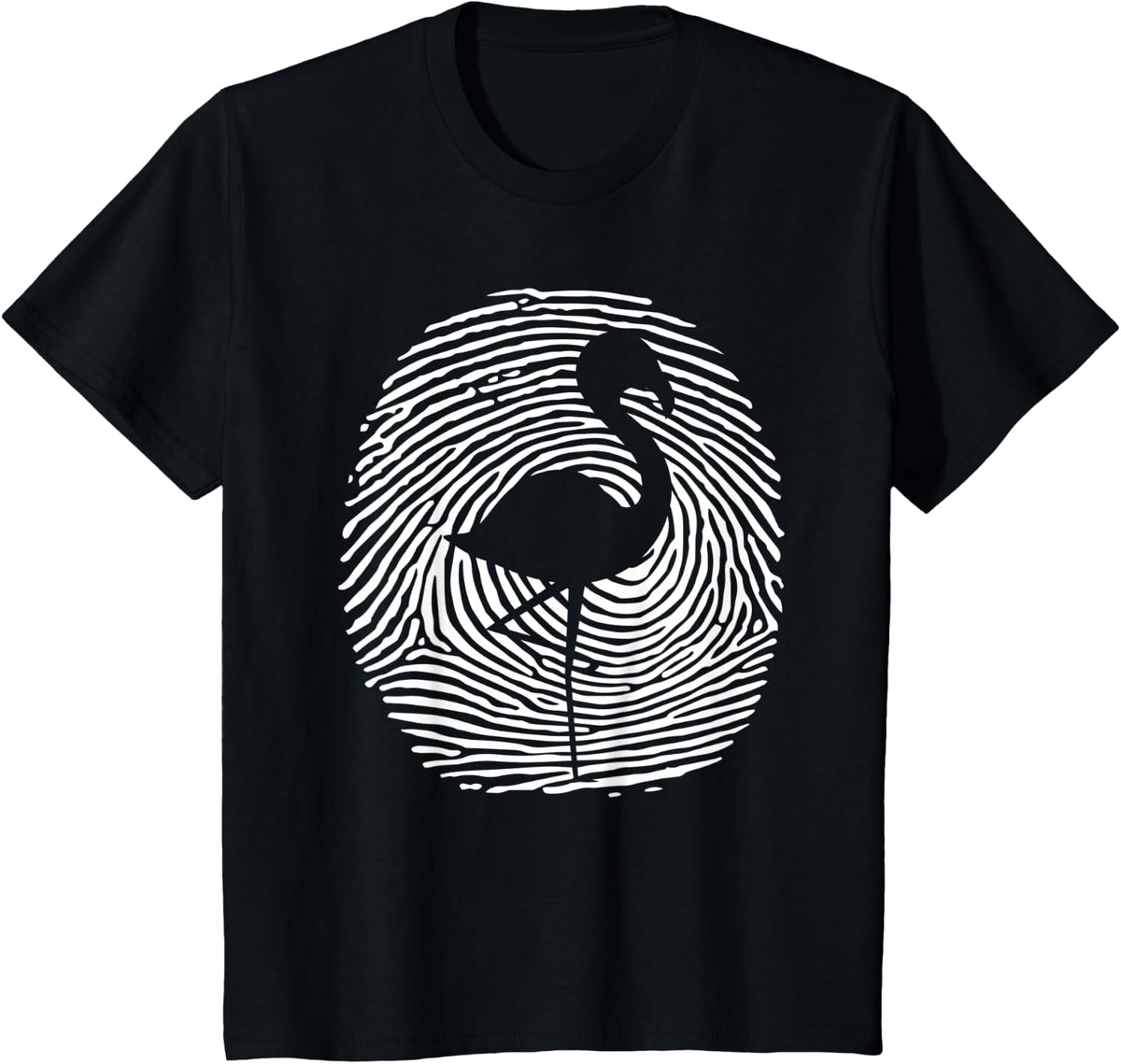Flamingo Fingerprint DNA I Flamingo Art I Flamingo T-Shirt - Black