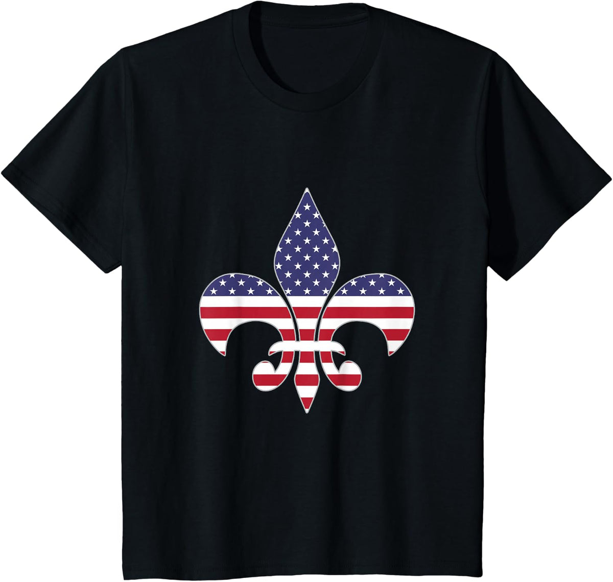 A fleur-de-lis symbol stylized American flag T-Shirt T-Shirt - Black
