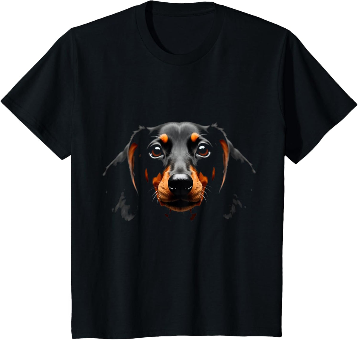 Black Dachshund Dog Wiener Face T-Shirt - Black