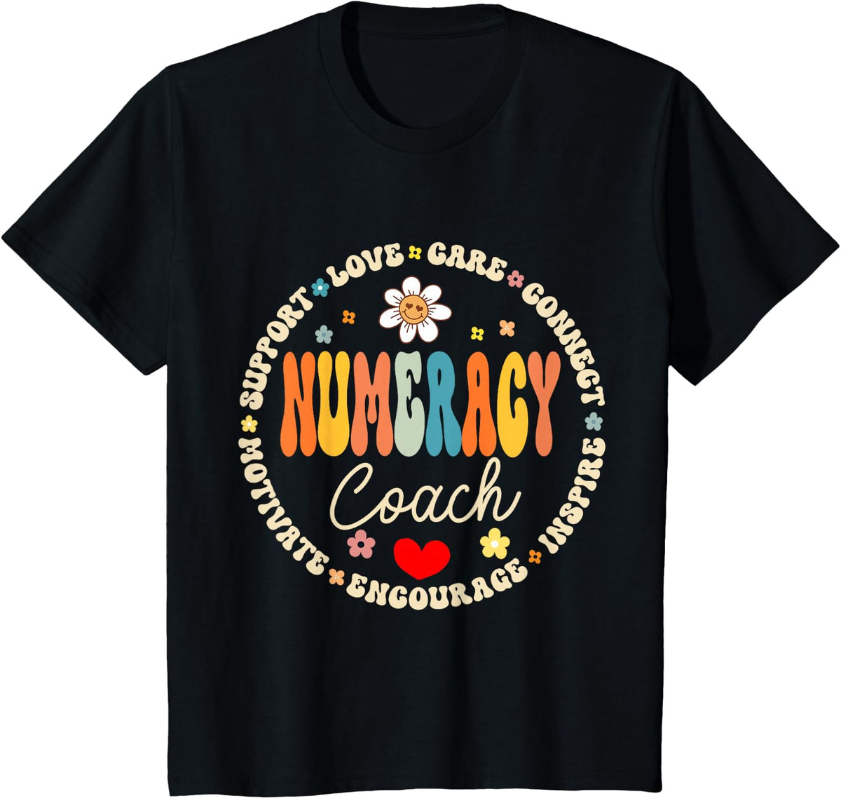 Numeracy Coach Math Coach Tutor T-Shirt - Black
