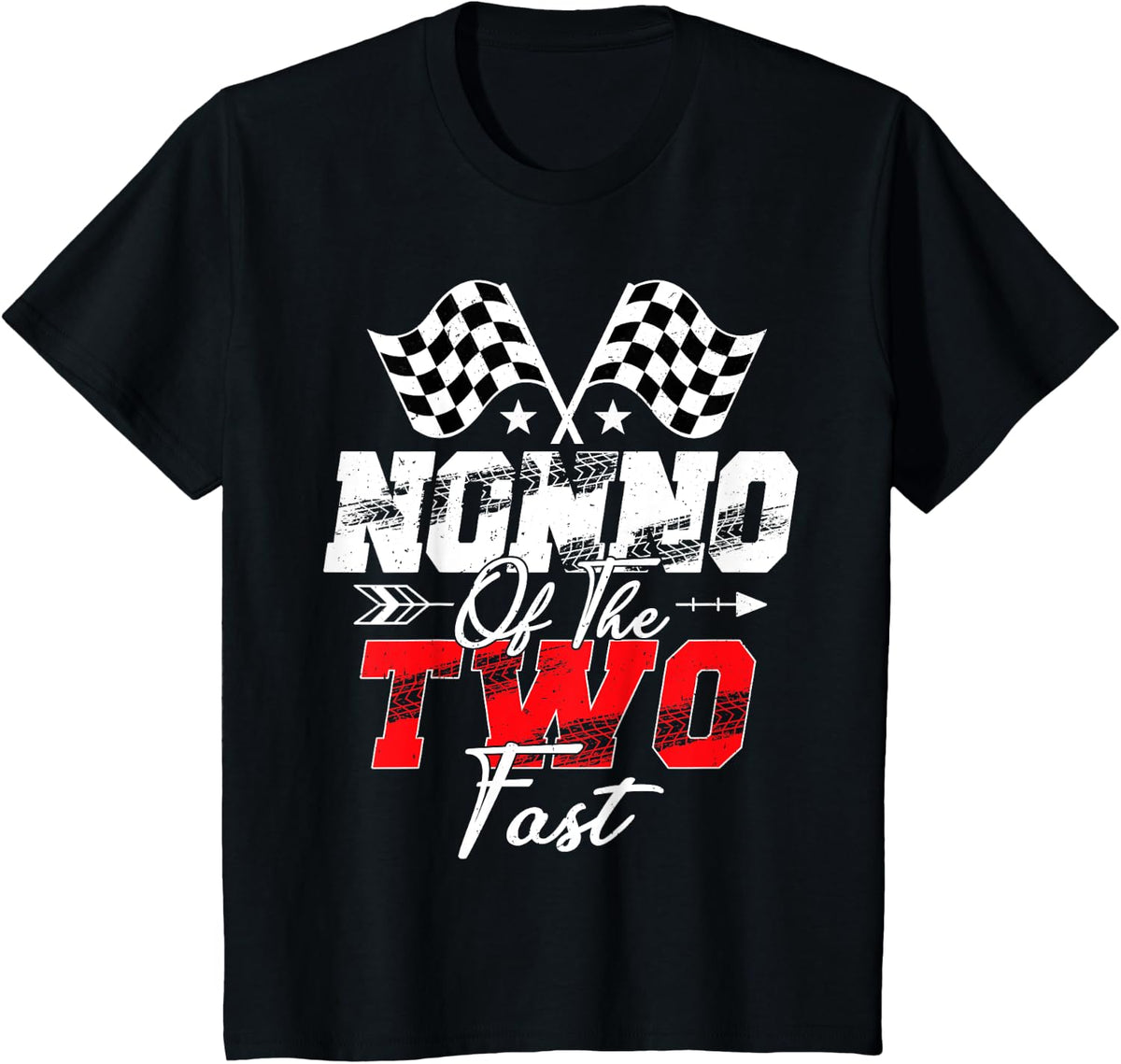 Nonno of The Two Fast Second Birthday Racing Car Family T-Shirt - Black
