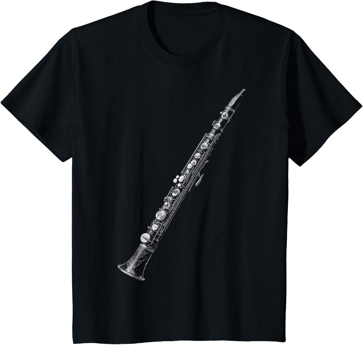 Clarinet Music Instrument Motif Art Clarinet T-Shirt - Black