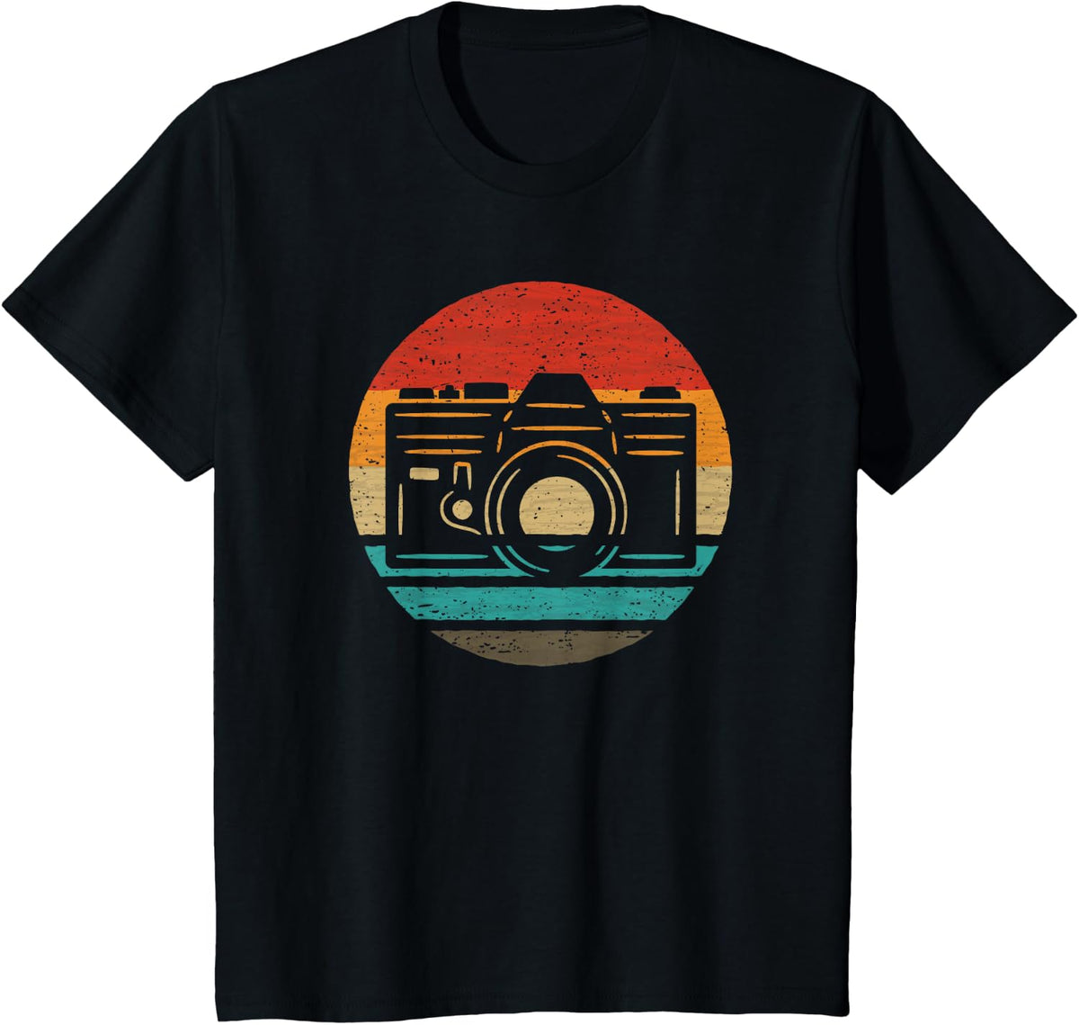 Vintage Camera Retro Sunset Photographer Graphic Men T-Shirt - Black