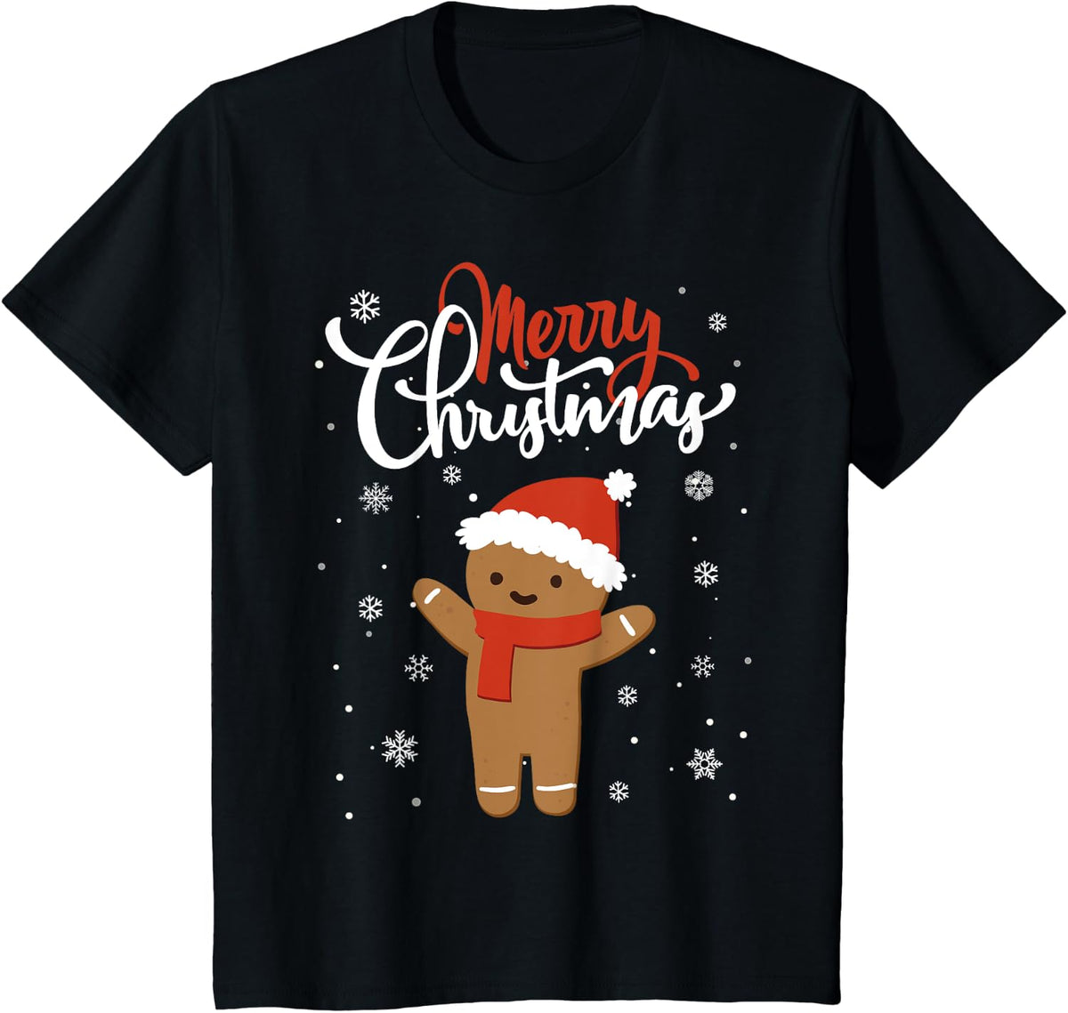 Merry Christmas Gingerbread Xmas Christmas Cookie Bakers T-Shirt - Black