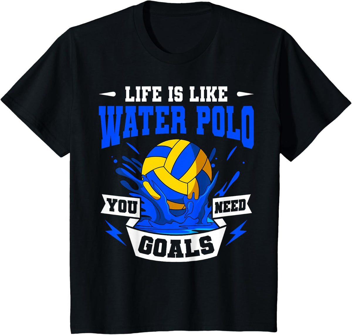 Water Polo Player Swimmer Team Sport Goalie Game Athlete T-Shirt - Black