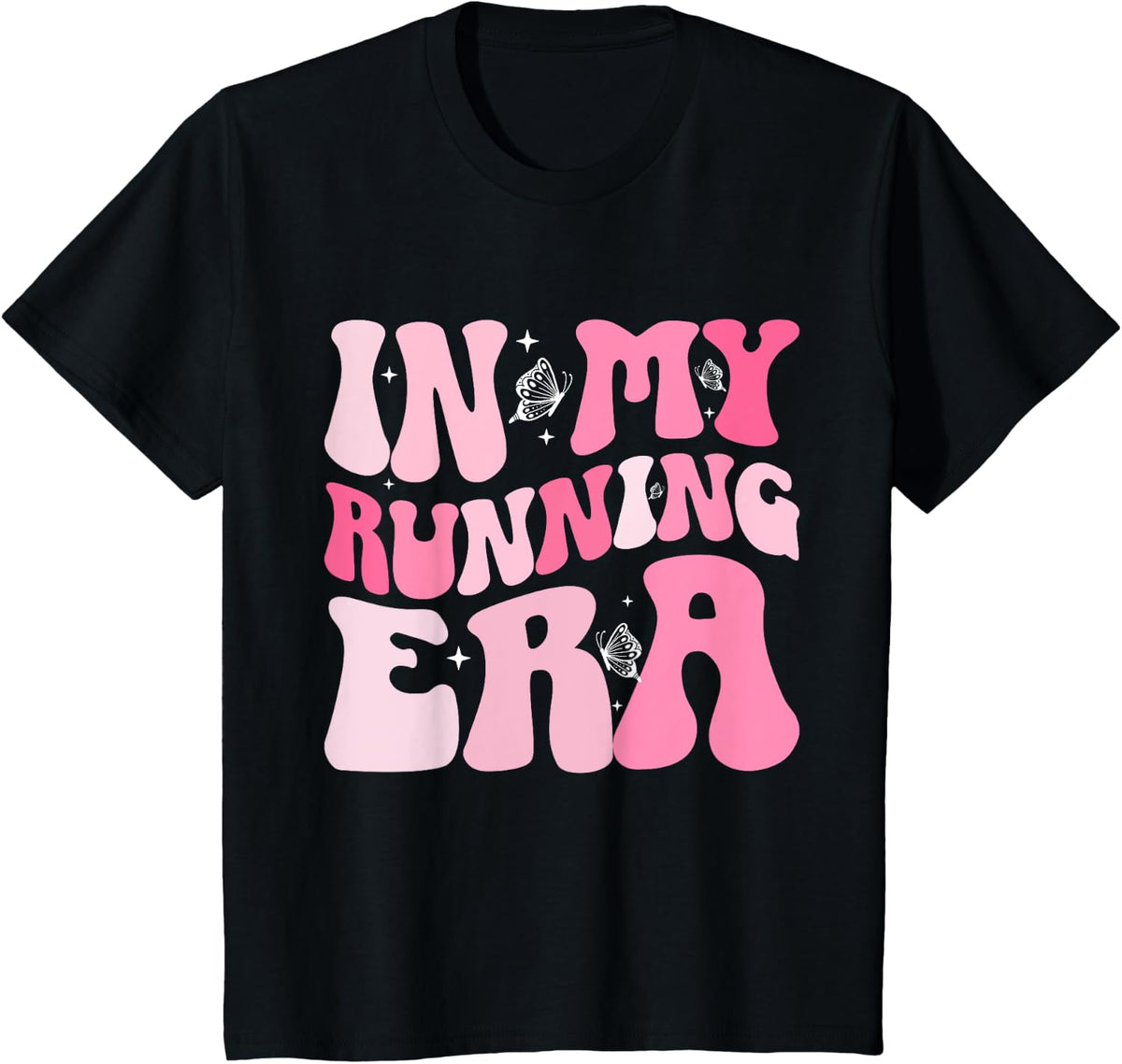 in My Running Era Runner Girls Cross Country Track Marathon T-Shirt - Black