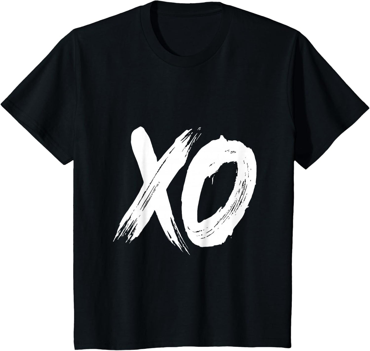 Lurki Hugs and Kisses XO Women's Valentine's Day Love Themed T-Shirt - Black, Small - Black