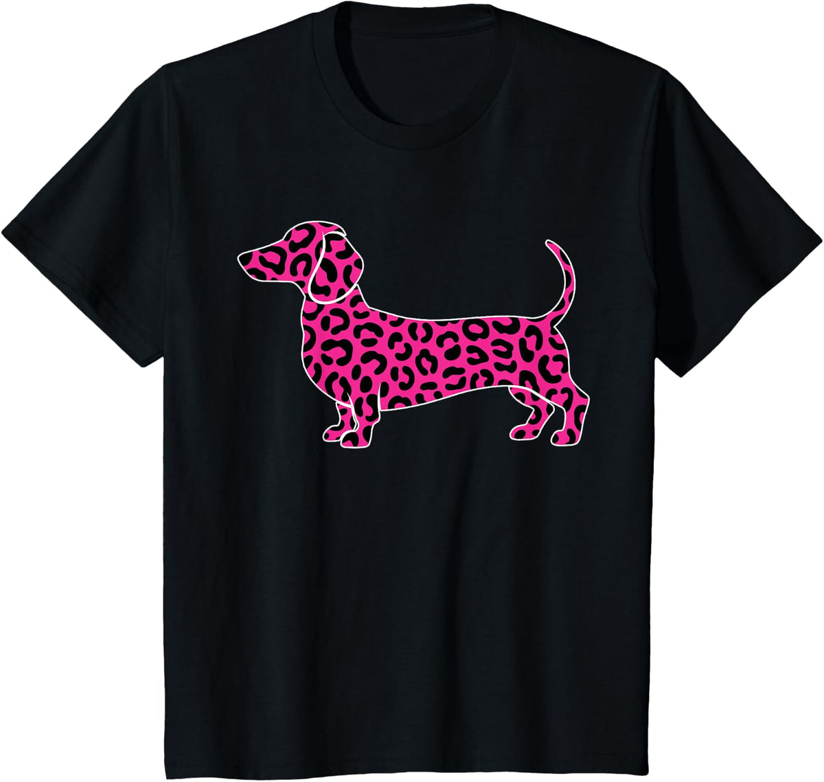 Dachshund Wiener Leopard Wiener Dog for Women T-Shirt - Black