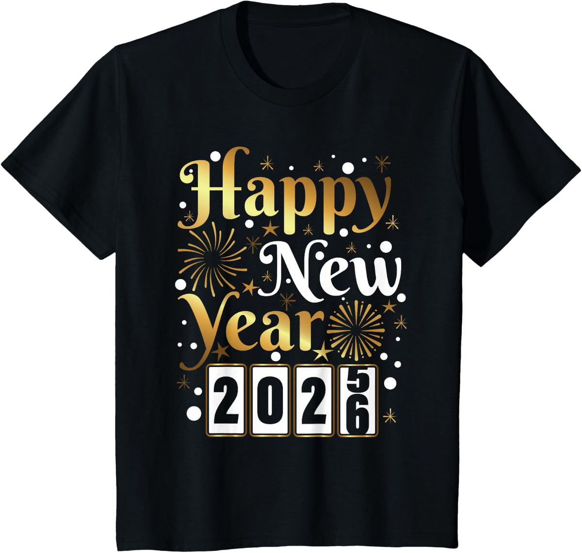 Happy New Year 2026 Years Eve Party Family Matching T-Shirt - Black