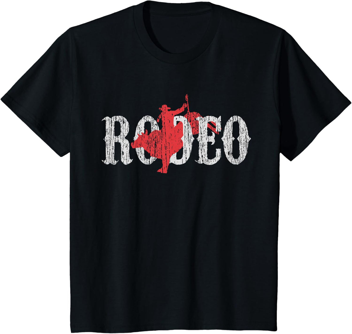 Bull Riding Rodeo Western Country Cowboy T-Shirt - Black