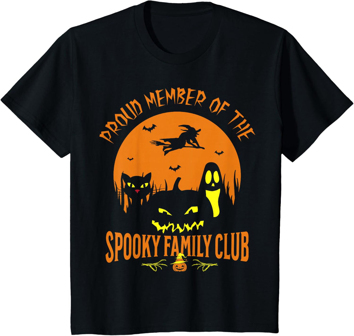 Spooky Family Club Halloween Family Spooky Season T-Shirt - Black