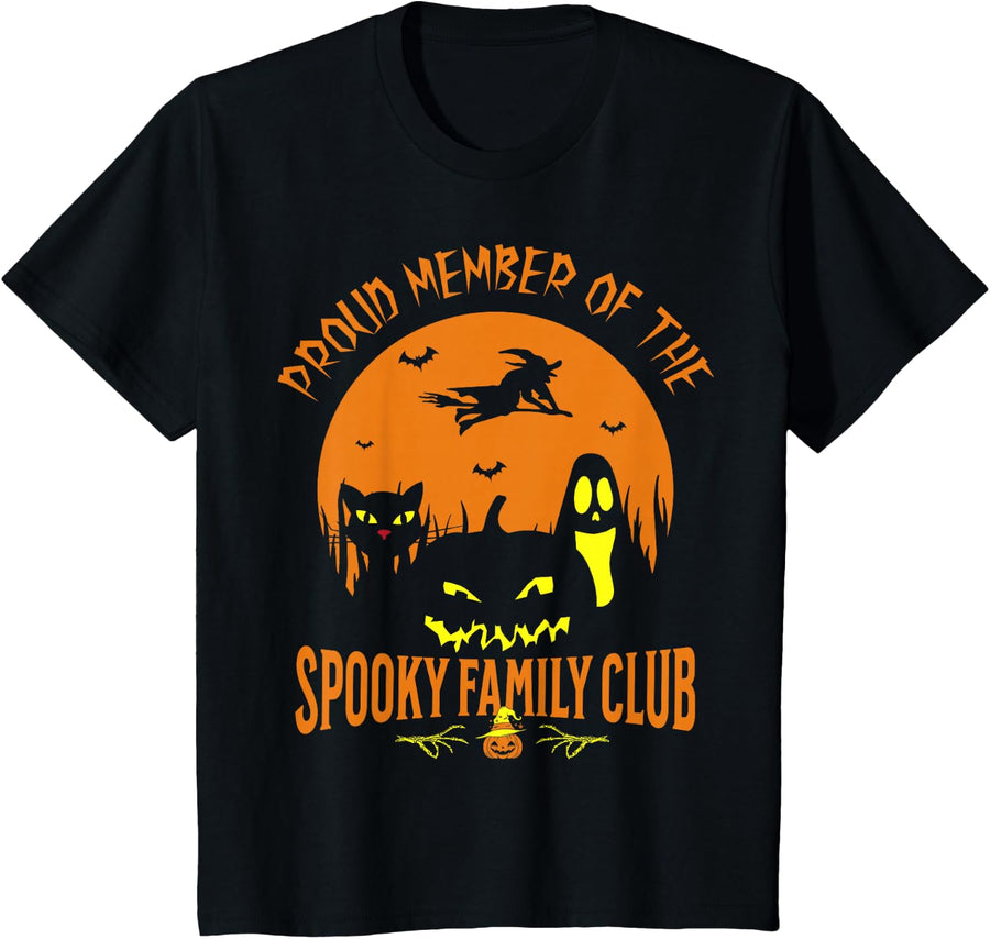 Spooky Family Club Halloween Family Spooky Season T-Shirt - Black
