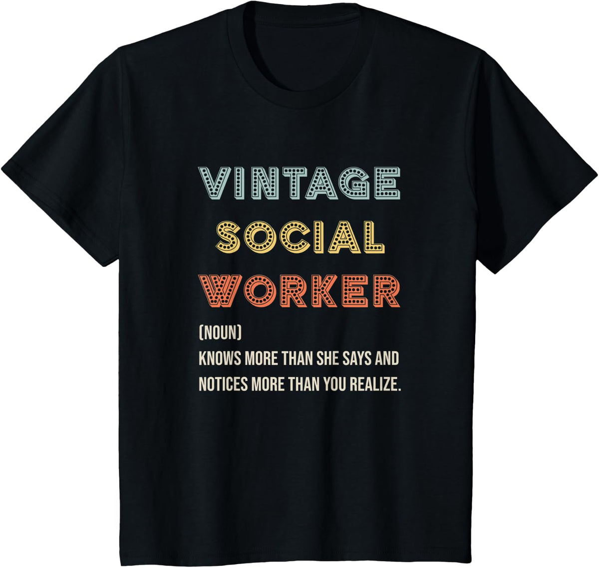 Retro Social Worker Definition Public Servant Caseworker T-Shirt - Black