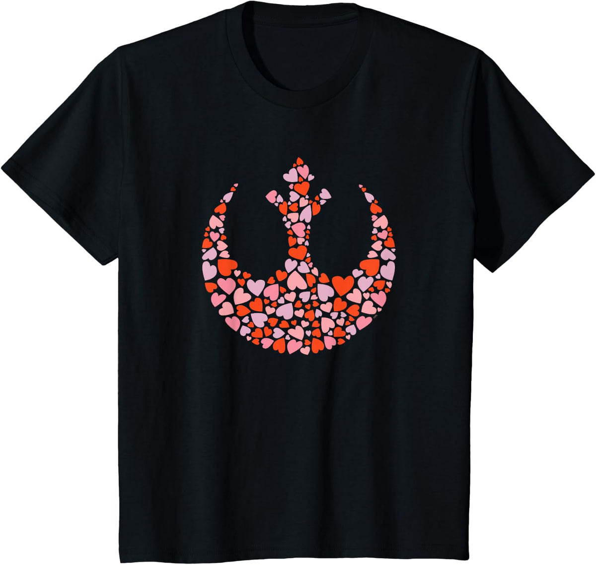 Star Wars Valentine's Day Rebel Alliance Symbol Logo Hearts T-Shirt - Black