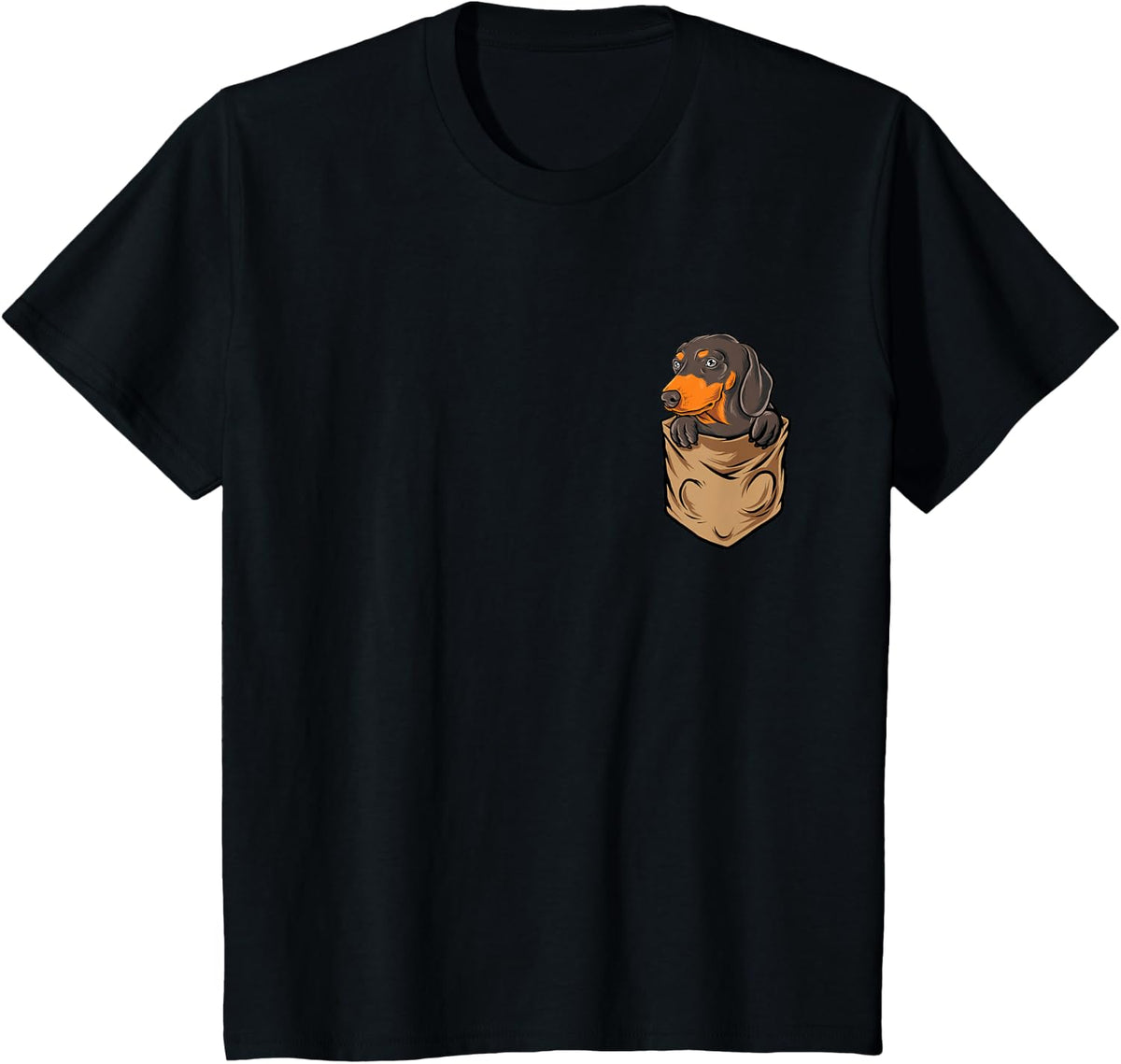 Dachshund In A Pocket - Dog Lover Animal Pet Breeder T-Shirt - Black