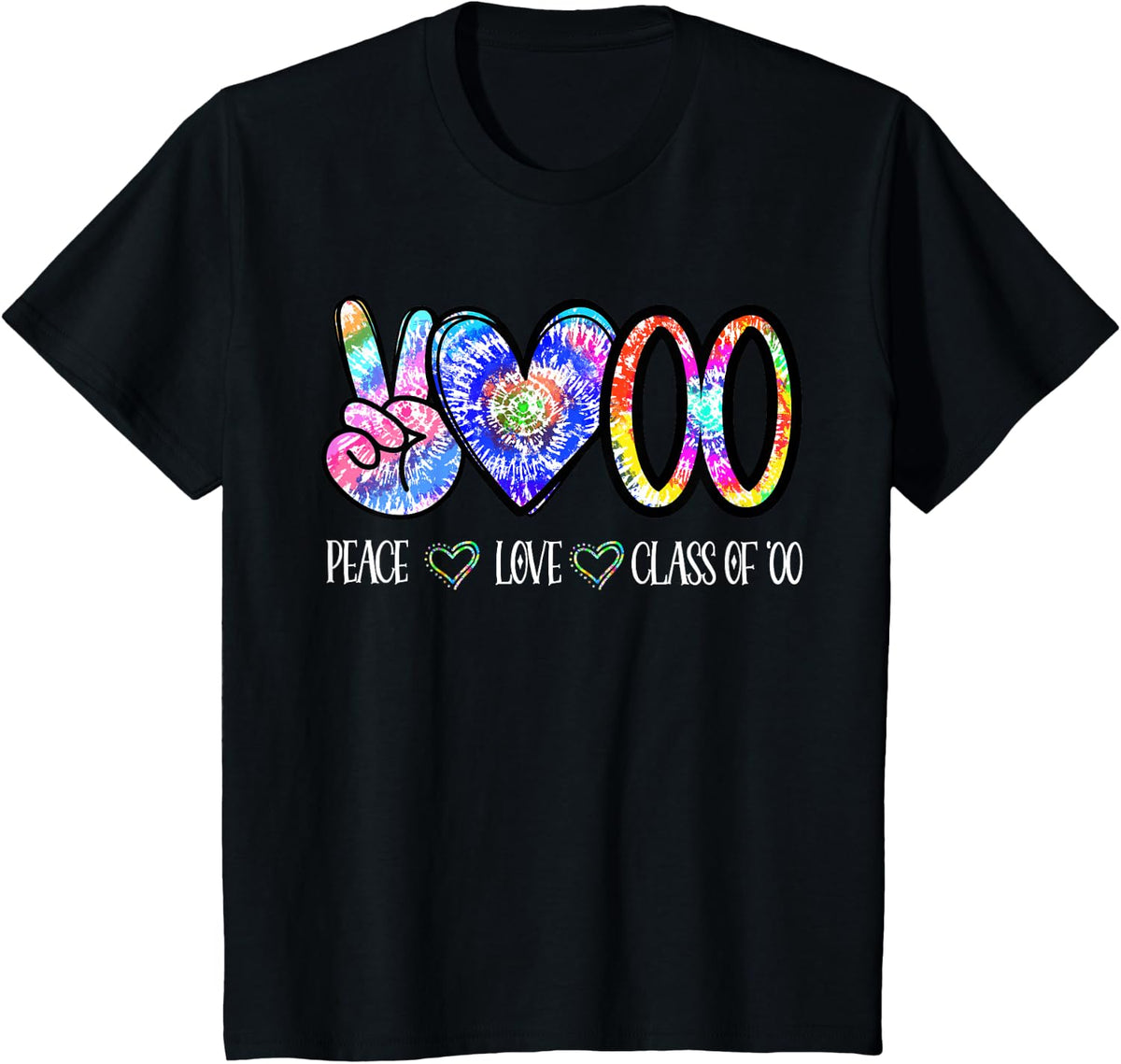 Class Of 2000 Shirt Tie Dye Senior Graduation Class Reunion T-Shirt - Black