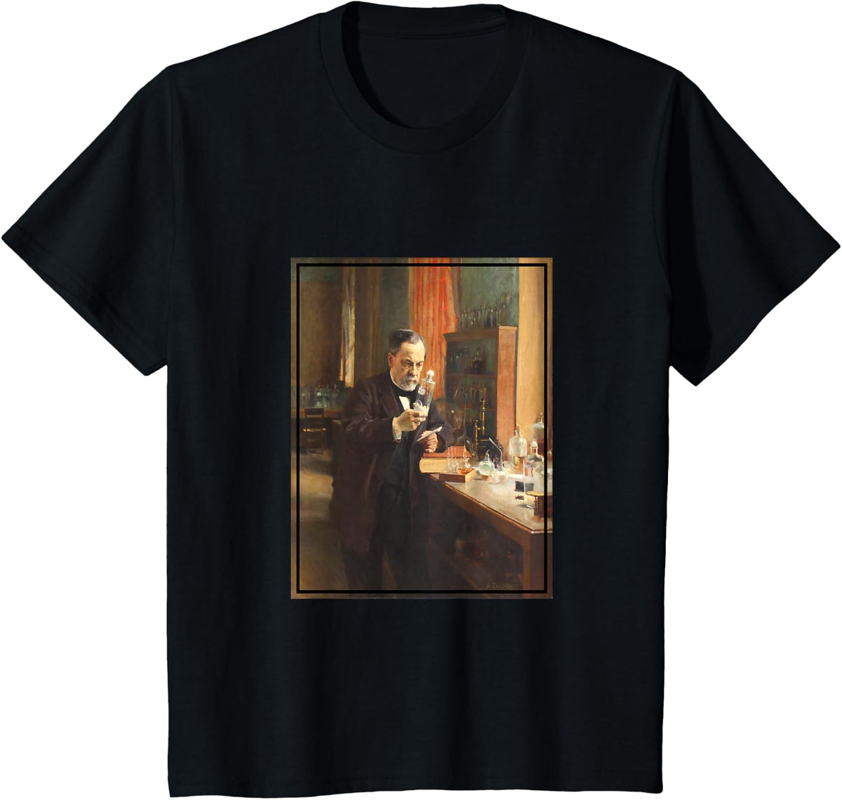 Louis Pasteur Painting Portrait (1885) T-Shirt - Black