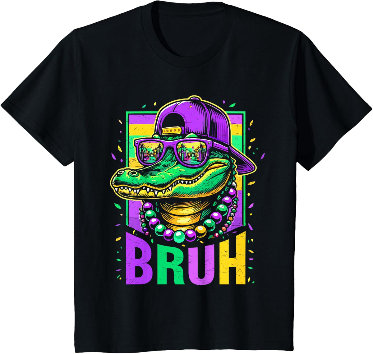 Bruh Mardi Gras Costume Teen Boys Men Mardi Gras Kids T-Shirt - Black