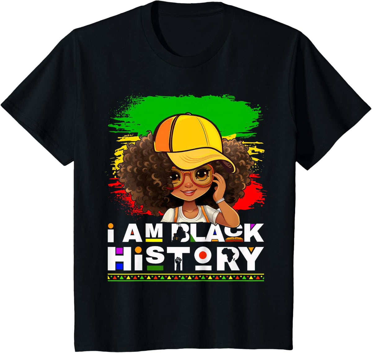 I am Black History Shirt for Kids Women Black History Month T-Shirt - Black