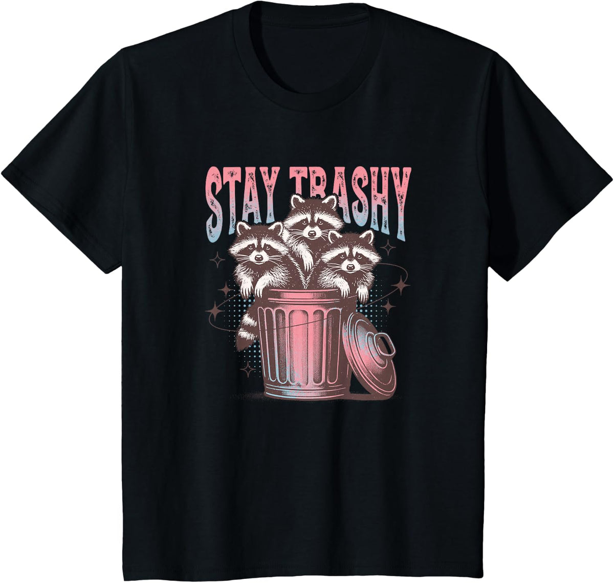 Stay Trashy Raccoon T-Shirt - Black