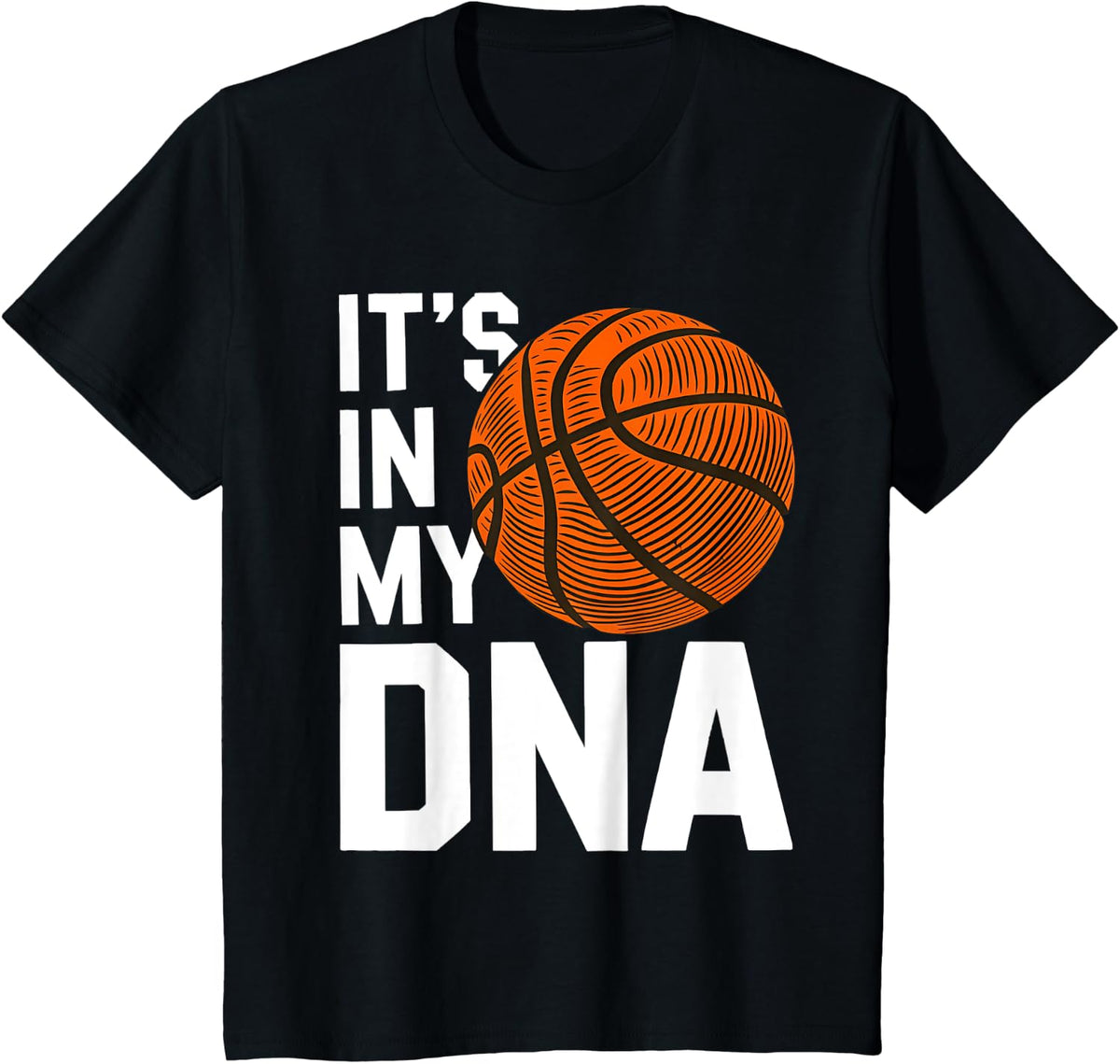 Fingerprint It's In My DNA Basketball Boy Girl T-Shirt - Black
