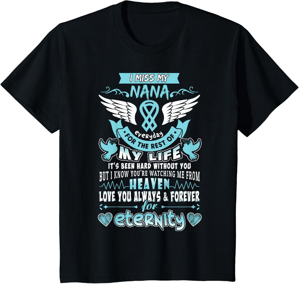 Nana Is My Guardian Angel Missing Memorial Day For Men Women T-Shirt - Black