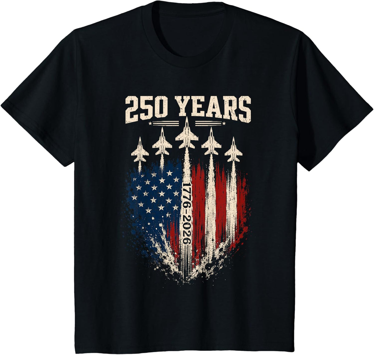 250 Anniversary USA Patriotic 250 Years American 4th of July T-Shirt - Black