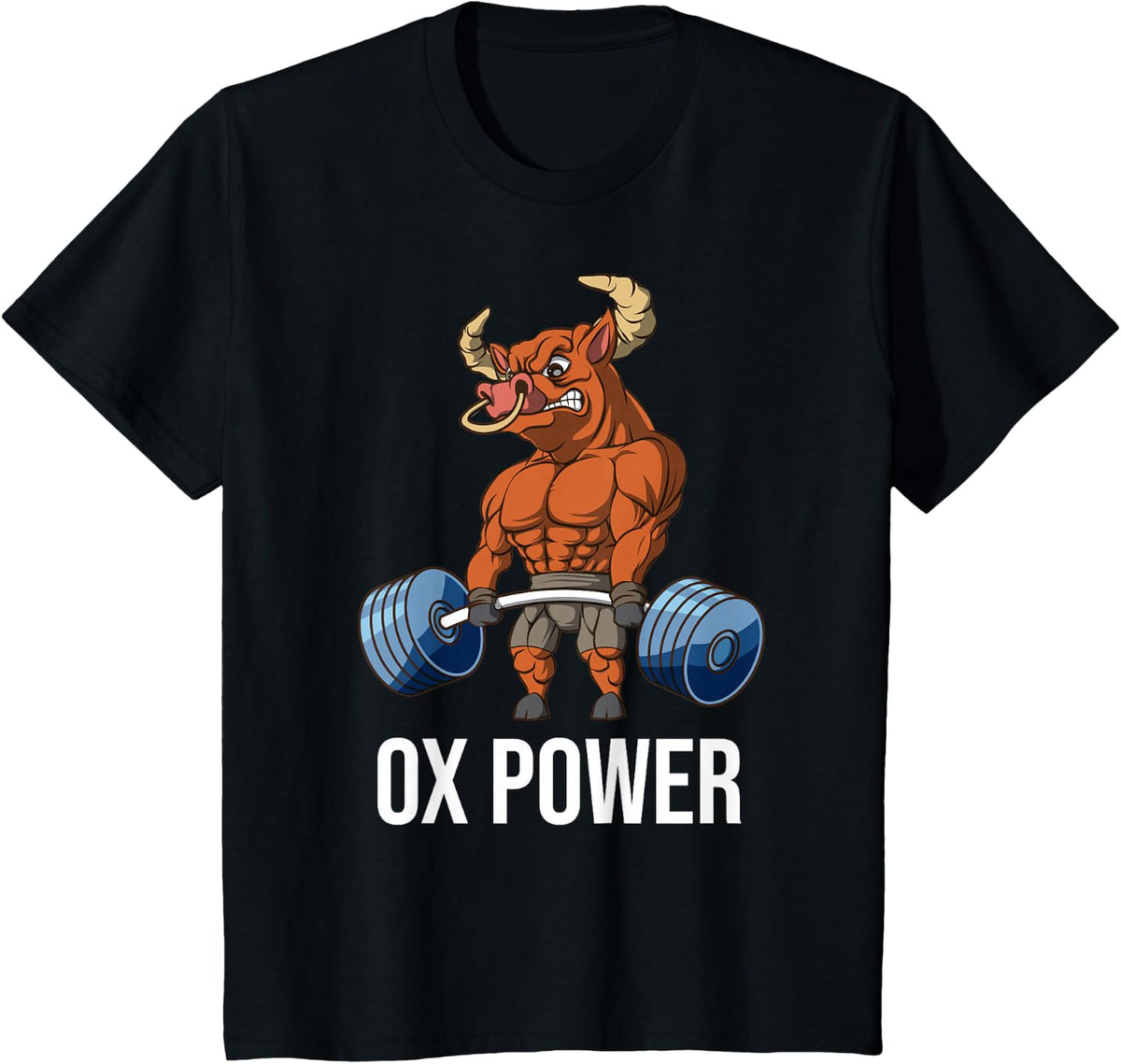 OX Power Weightlifting Deadlift Fitness Gym T-Shirt - Black