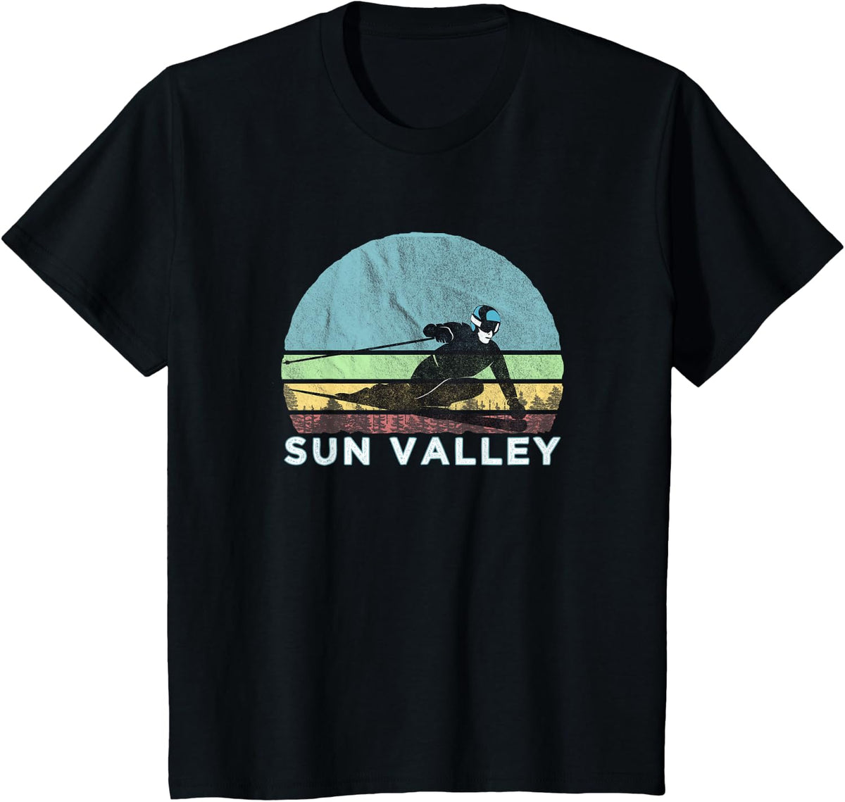 Sun Valley Retro Ski Illustration//Sun Valley ID T-Shirt - Black