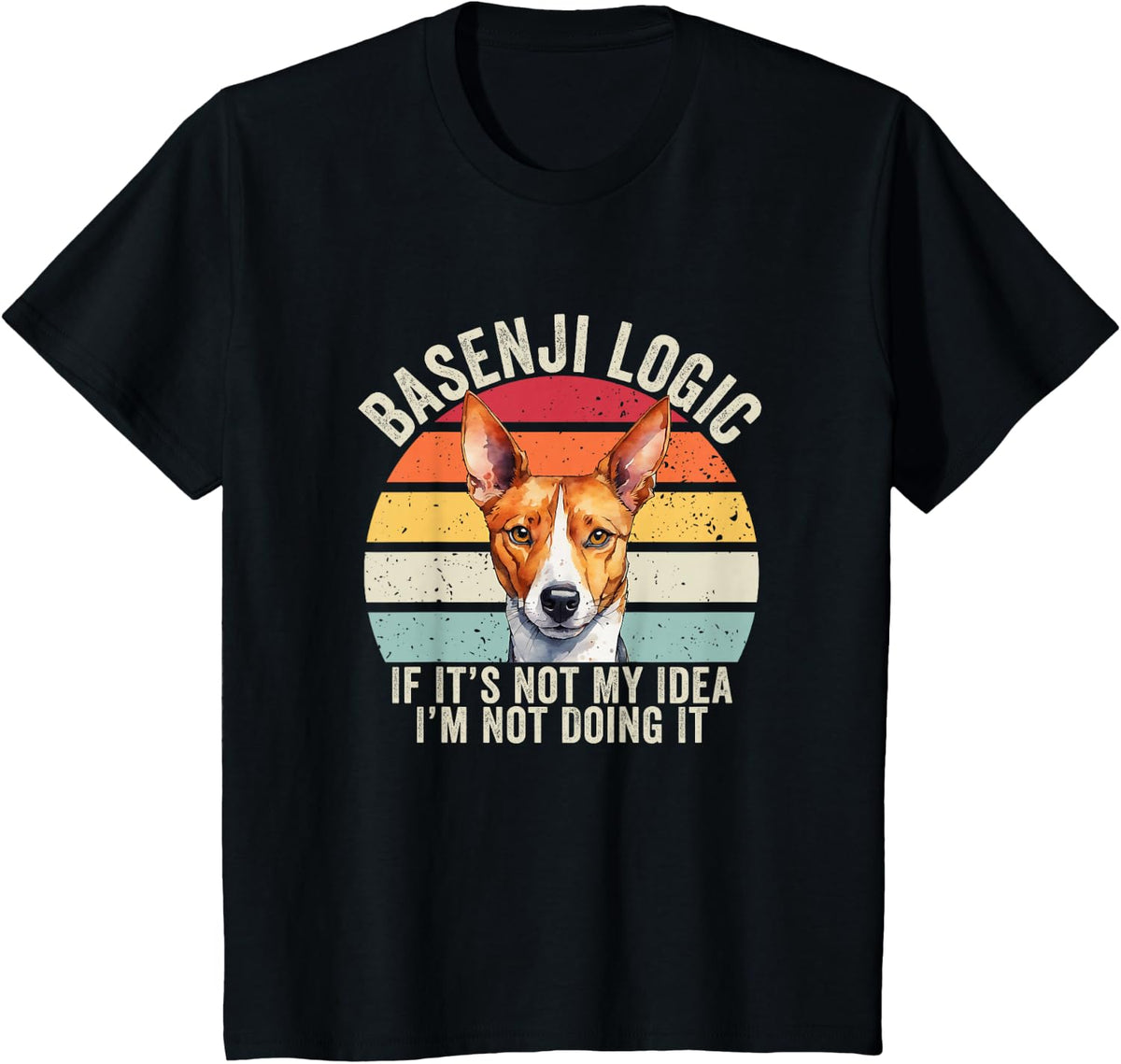 Basenji Logic, Basenji Dog, Funny Basenji T-Shirt - Black