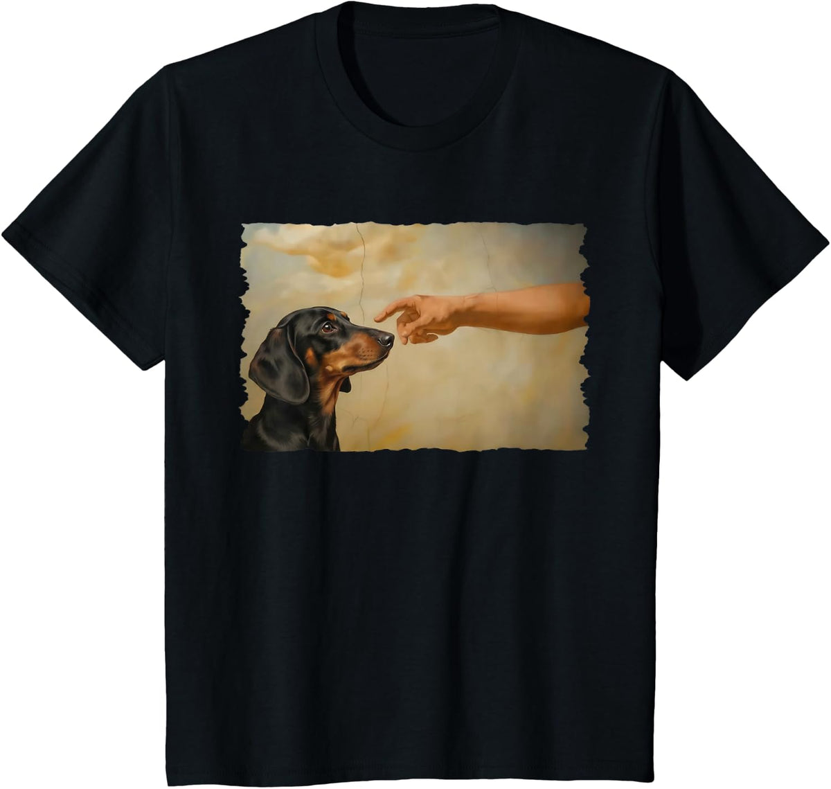 God Creates Dachshund Wiener Dog T-Shirt - Black
