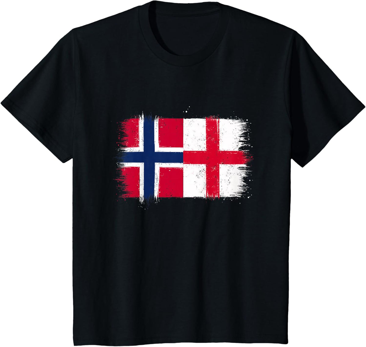Cool Norway England Flag Proud Norwegian English Fans 17 May T-Shirt - Black